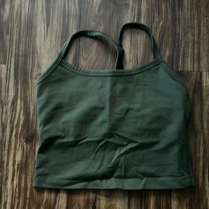 BEYOND YOGA XS Cropped Slim Tank in Forest Green